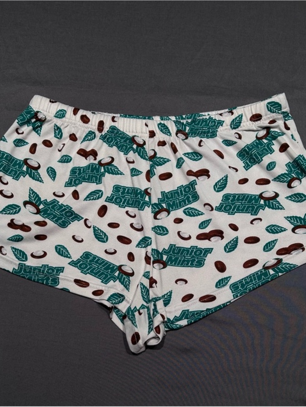 Junior Mints Print White Pajama Lounge Sleep Shorts